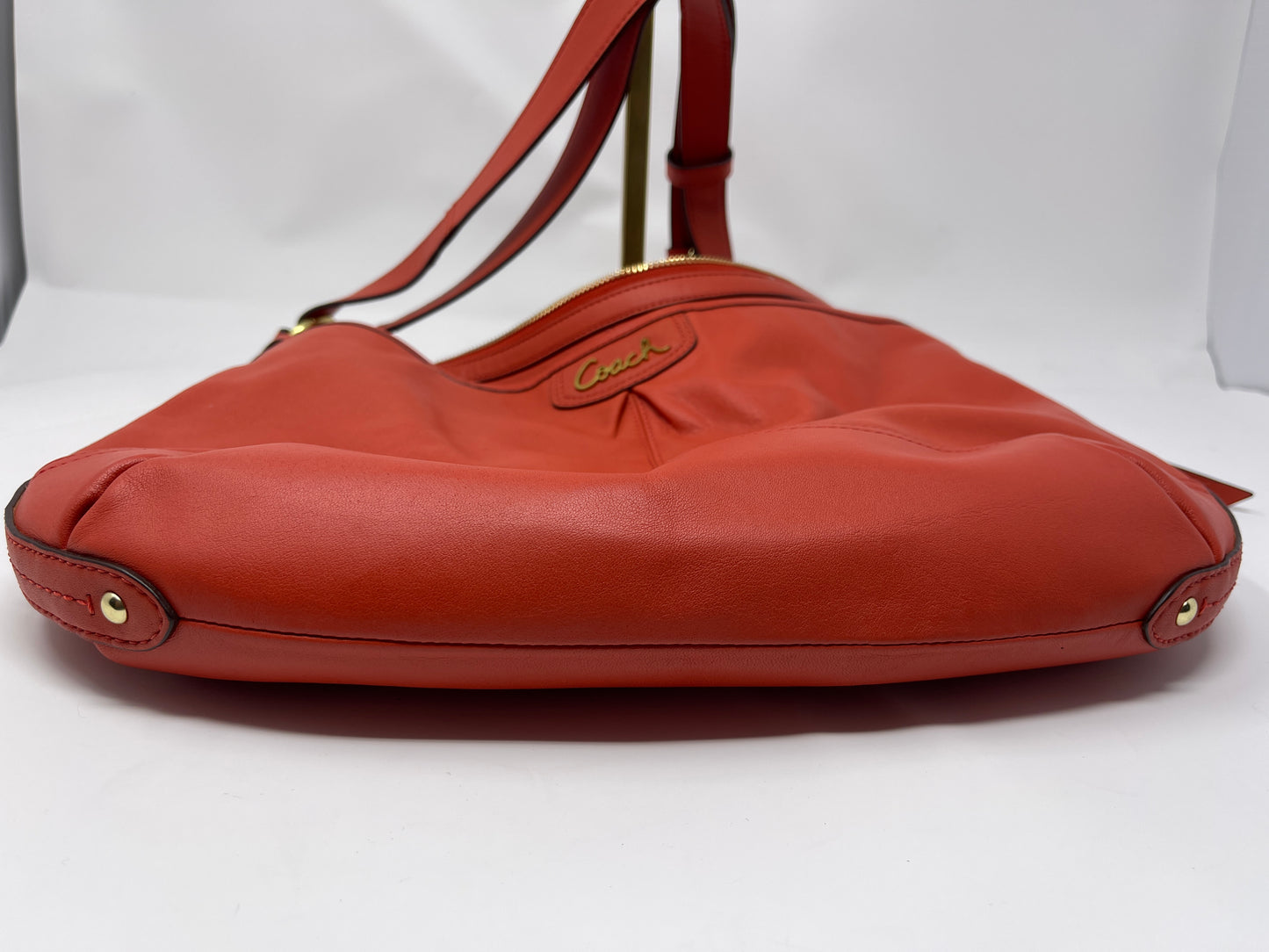 Coach Solid Leather Shoulder Bag