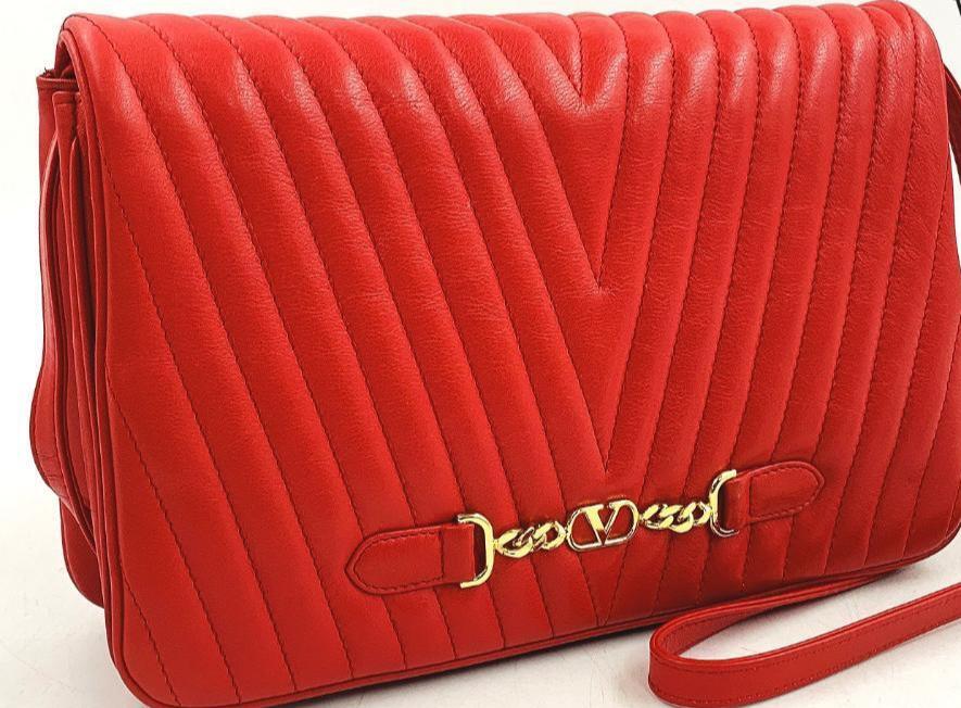 Valentino Garavani Chevron Quilted V-Stitch Shoulder Bag